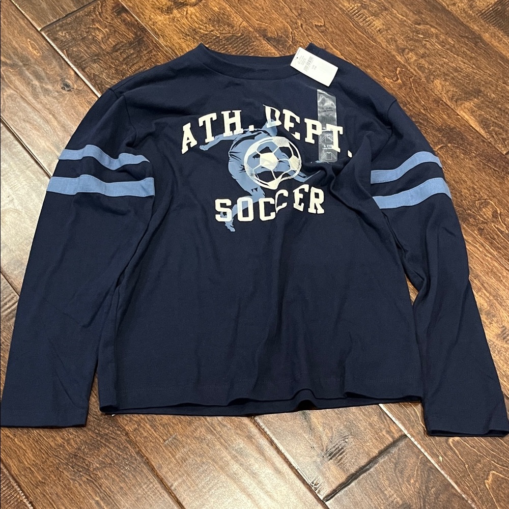 Gap Kids Navy Soccer Graphic Long Sleeve Shirt